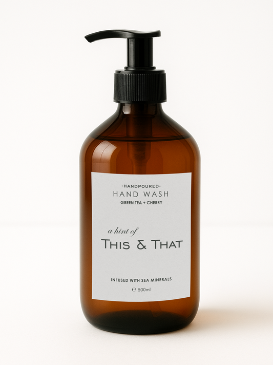 Hand-Poured Artisanal Green Tea + Cherry Hand Wash Infused with Dead Sea Minerals 500ML