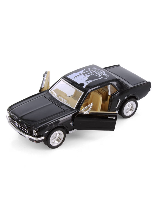 Diecast scale model of a 1964 1/2 Ford Mustang Black