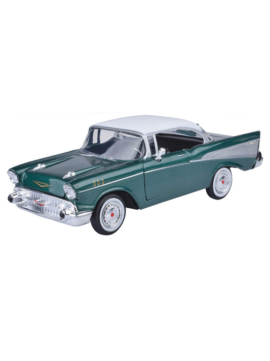 Diecast scale model of a 1957 Chevrolet Chevy Bel-Air