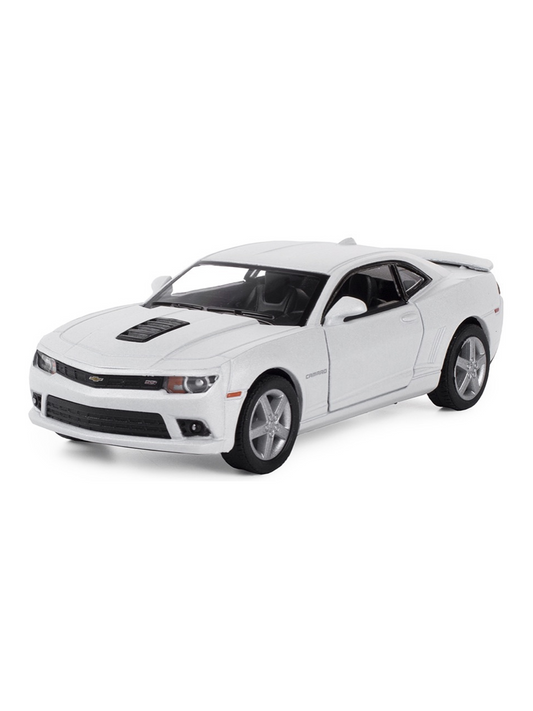 Diecast scale model of a 2014 Chevrolet Camaro White