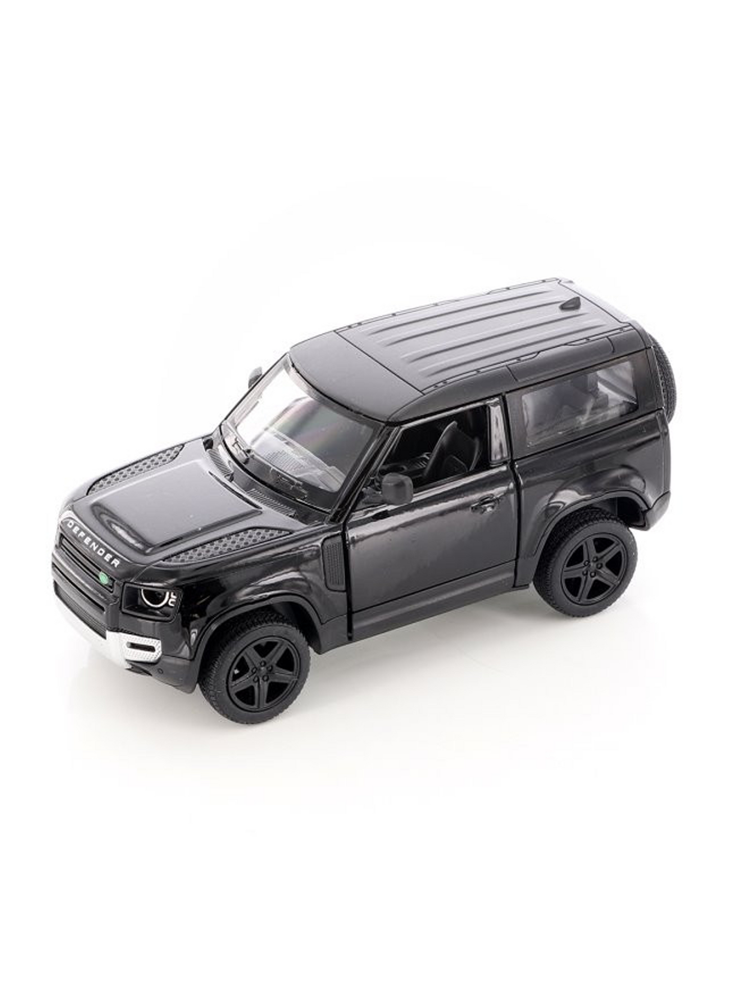 Diecast scale model of a Land Rover Defender 90 Black