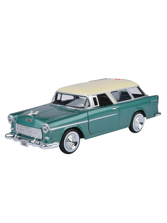 Diecast scale model of a 1955 Chevy Bel-Air Nomad