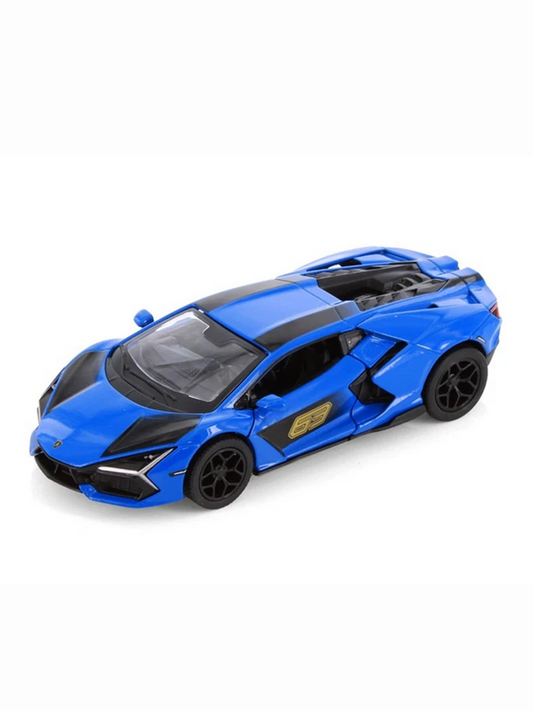 Diecast scale model of a Lamborghini Revuelto Blue