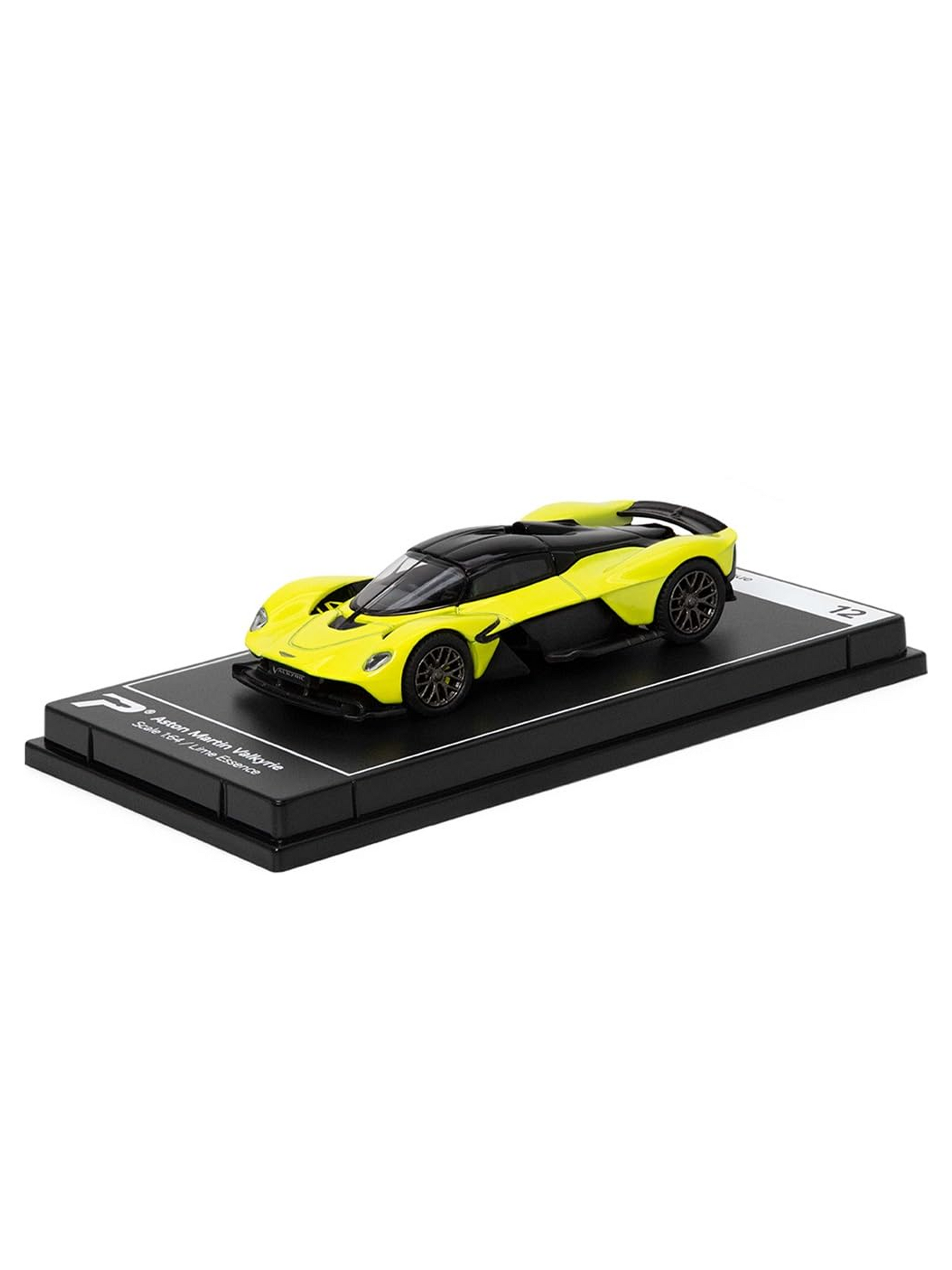 A diecast scale model on a showcase tray