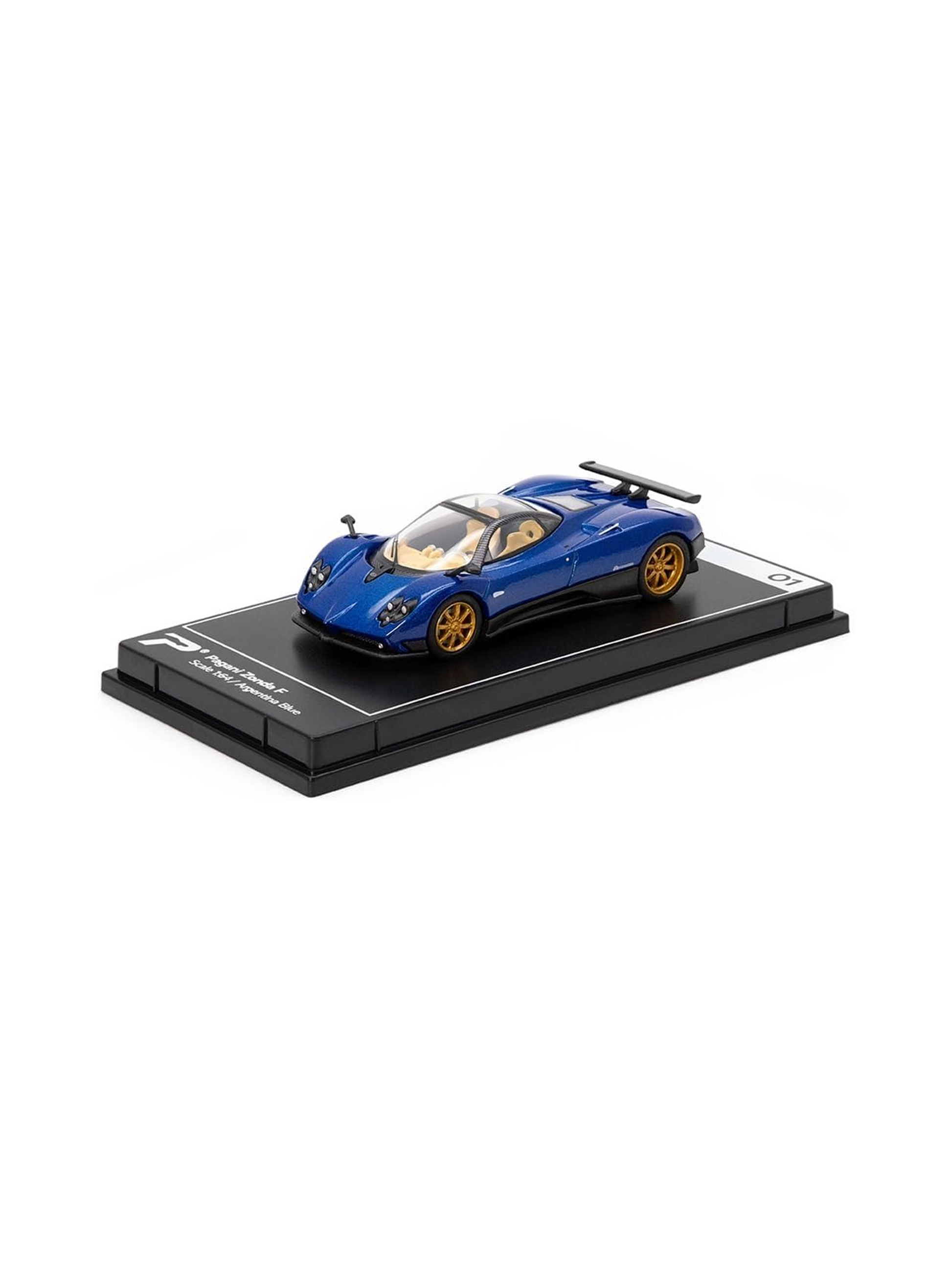 A diecast scale model on a showcase tray